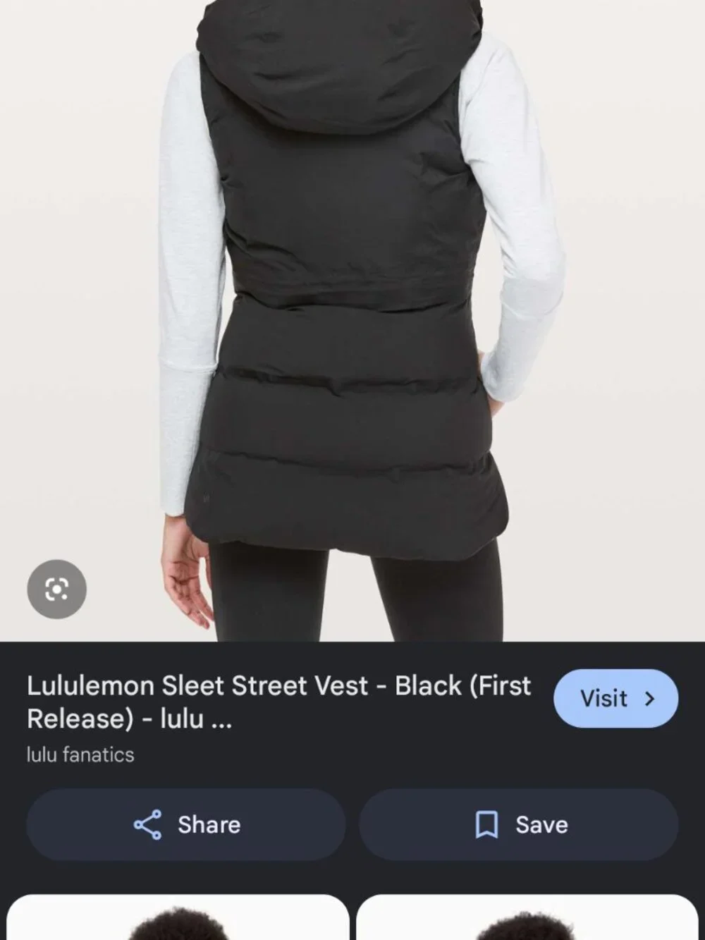 Sleek city vest lululemon size 6